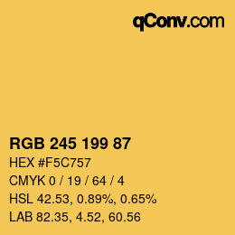 カラーコード: RGB 245 199 87 | qconv.com