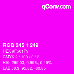 Color code: RGB 245 1 249 | qconv.com
