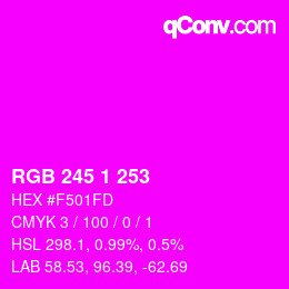 Color code: RGB 245 1 253 | qconv.com