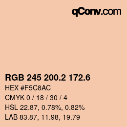 カラーコード: RGB 245 200.2 172.6 | qconv.com