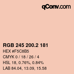 カラーコード: RGB 245 200.2 181 | qconv.com