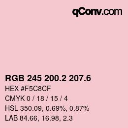 カラーコード: RGB 245 200.2 207.6 | qconv.com