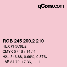 カラーコード: RGB 245 200.2 210 | qconv.com