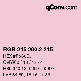 カラーコード: RGB 245 200.2 215 | qconv.com