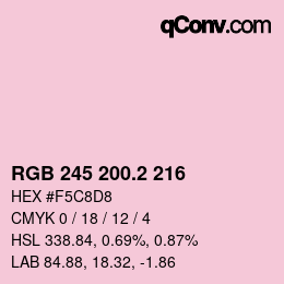 カラーコード: RGB 245 200.2 216 | qconv.com