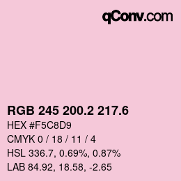 カラーコード: RGB 245 200.2 217.6 | qconv.com