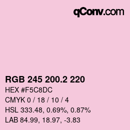 カラーコード: RGB 245 200.2 220 | qconv.com