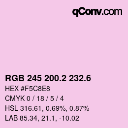 カラーコード: RGB 245 200.2 232.6 | qconv.com