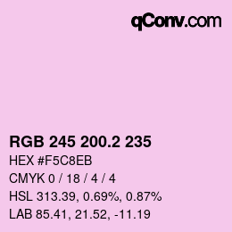 カラーコード: RGB 245 200.2 235 | qconv.com