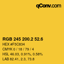 カラーコード: RGB 245 200.2 52.6 | qconv.com