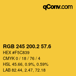 カラーコード: RGB 245 200.2 57.6 | qconv.com