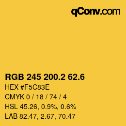 カラーコード: RGB 245 200.2 62.6 | qconv.com