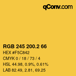 カラーコード: RGB 245 200.2 66 | qconv.com