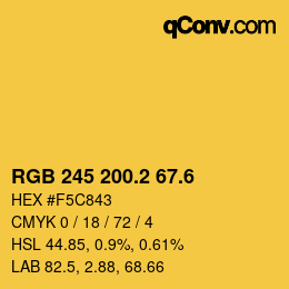 カラーコード: RGB 245 200.2 67.6 | qconv.com