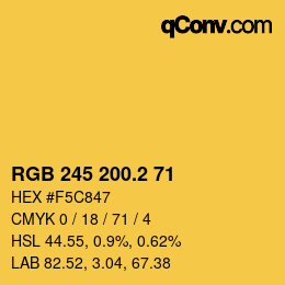 カラーコード: RGB 245 200.2 71 | qconv.com