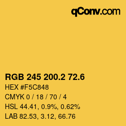カラーコード: RGB 245 200.2 72.6 | qconv.com