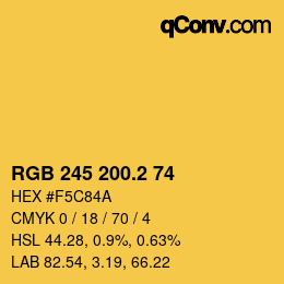 カラーコード: RGB 245 200.2 74 | qconv.com