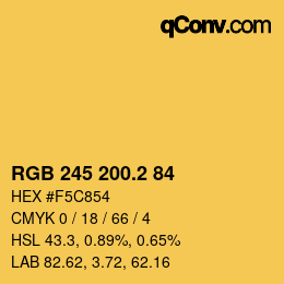 カラーコード: RGB 245 200.2 84 | qconv.com