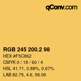 カラーコード: RGB 245 200.2 98 | qconv.com