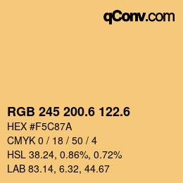 カラーコード: RGB 245 200.6 122.6 | qconv.com