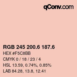 カラーコード: RGB 245 200.6 187.6 | qconv.com