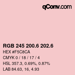 カラーコード: RGB 245 200.6 202.6 | qconv.com