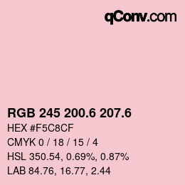 カラーコード: RGB 245 200.6 207.6 | qconv.com