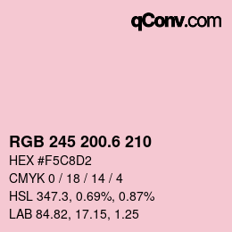 カラーコード: RGB 245 200.6 210 | qconv.com