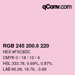 カラーコード: RGB 245 200.6 220 | qconv.com