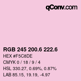 カラーコード: RGB 245 200.6 222.6 | qconv.com