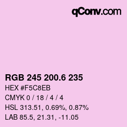 カラーコード: RGB 245 200.6 235 | qconv.com