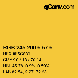 カラーコード: RGB 245 200.6 57.6 | qconv.com
