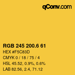 カラーコード: RGB 245 200.6 61 | qconv.com