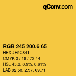 カラーコード: RGB 245 200.6 65 | qconv.com