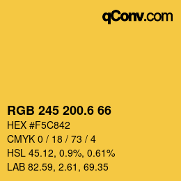 カラーコード: RGB 245 200.6 66 | qconv.com