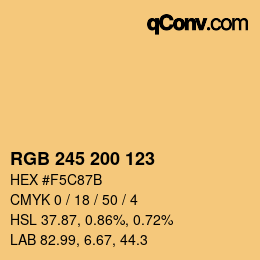 颜色代码: RGB 245 200 123 | qconv.com