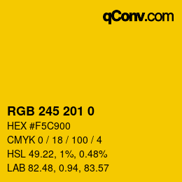 Color code: RGB 245 201 0 | qconv.com