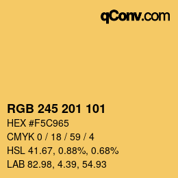 Color code: RGB 245 201 101 | qconv.com