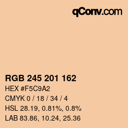 Color code: RGB 245 201 162 | qconv.com