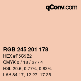 Color code: RGB 245 201 178 | qconv.com