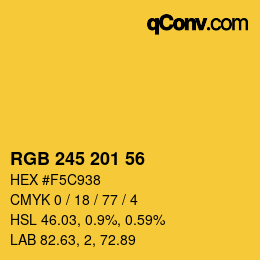 Color code: RGB 245 201 56 | qconv.com