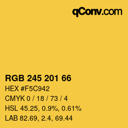 Color code: RGB 245 201 66 | qconv.com