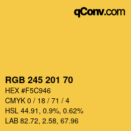 Color code: RGB 245 201 70 | qconv.com