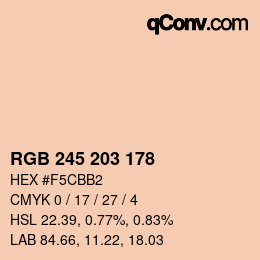 Color code: RGB 245 203 178 | qconv.com