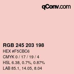 Color code: RGB 245 203 198 | qconv.com