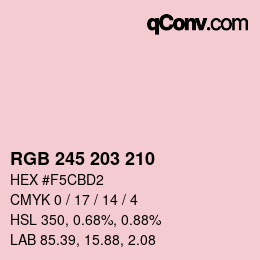 Color code: RGB 245 203 210 | qconv.com