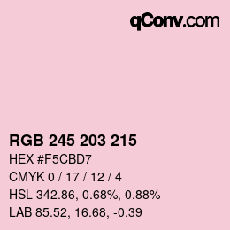 Color code: RGB 245 203 215 | qconv.com