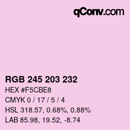 Color code: RGB 245 203 232 | qconv.com