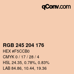 Color code: RGB 245 204 176 | qconv.com