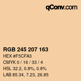カラーコード: RGB 245 207 163 | qconv.com